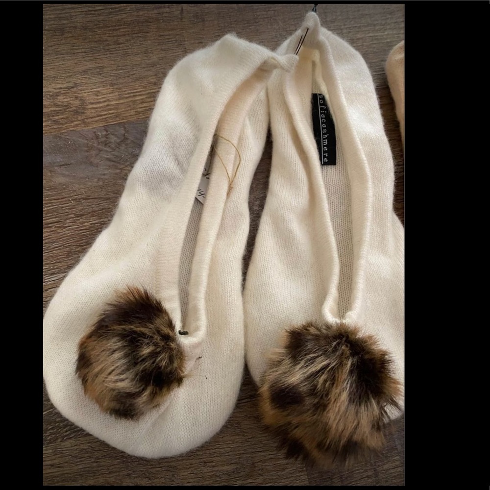 Cashmere slippers NWT fur SZ 9 9.5 10